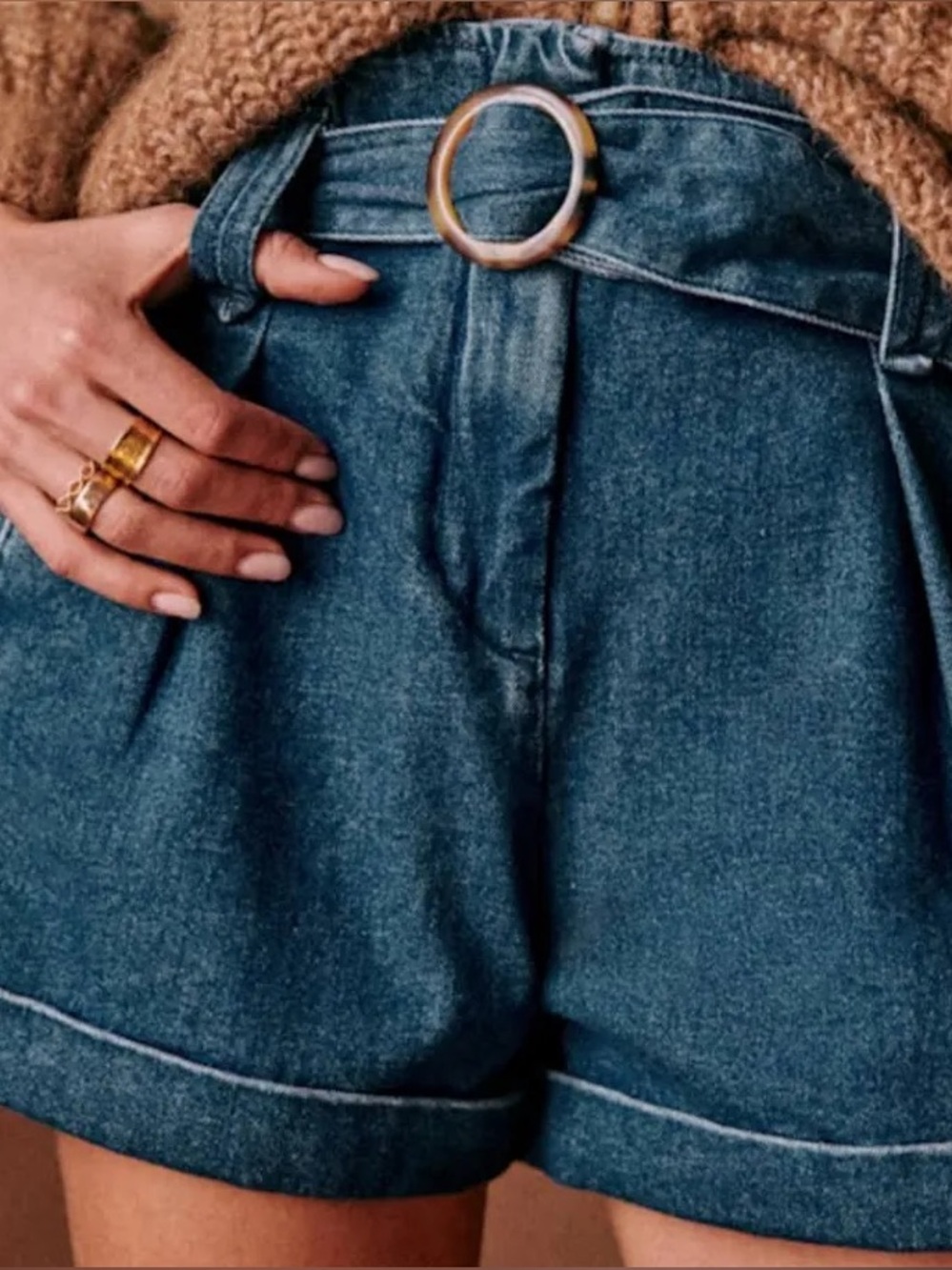 Sezane Rome Shorts in Denim